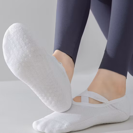 Женские носки для йоги и пилатеса, нескользящие ручки, низкий вырез по щиколотку, анти-